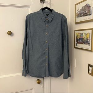 J Crew Cotton Chambray Shirt - L